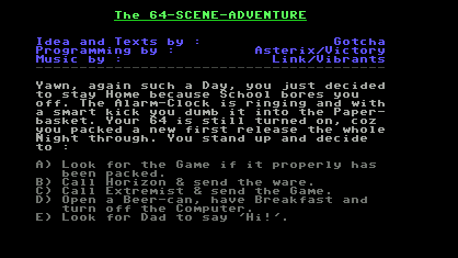 The 64-Scene-Adventure Title Screen